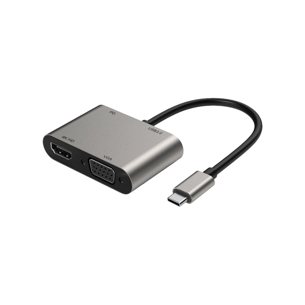 4-in-1 Adapter | USB-C to HUB PD | HDTV + VGA + USB