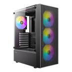 Antec AX27 RGB ELITE ATX Gaming Chassis WITH 4 RGB FANS – Black (NEW)