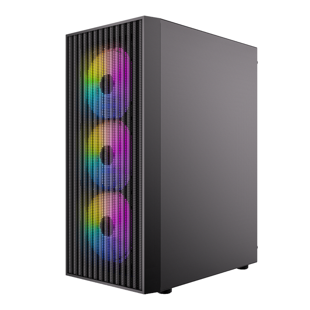 Antec AX27 RGB ELITE ATX Gaming Chassis WITH 4 RGB FANS – Black (NEW)