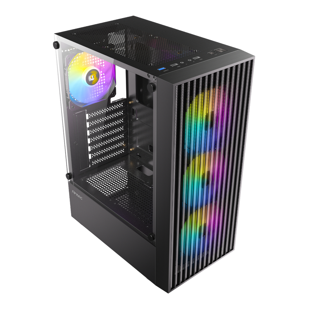 Antec AX27 RGB ELITE ATX Gaming Chassis WITH 4 RGB FANS – Black (NEW)