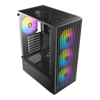 Antec AX27 RGB ELITE ATX Gaming Chassis WITH 4 RGB FANS – Black (NEW)