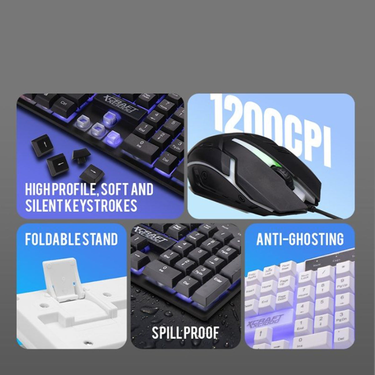 ALCATROZ X-Craft XC 1000 Gaming USB Wired Keyboard and Mouse