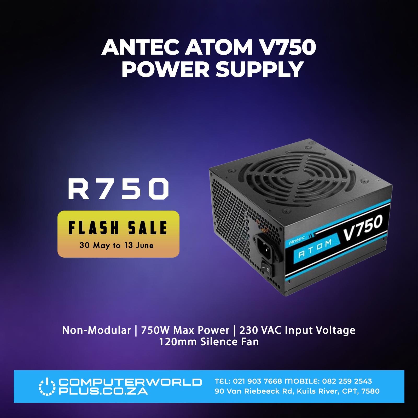 Antec Atom V750 Non-Modular Power Supply | FLASH SALE