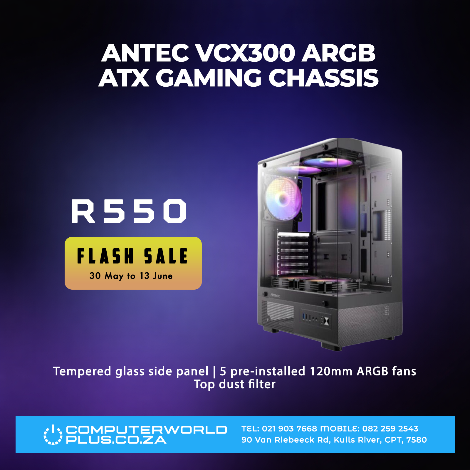 Antec VCX300 ARGB ATX Gaming Chassis | FLASH SALE