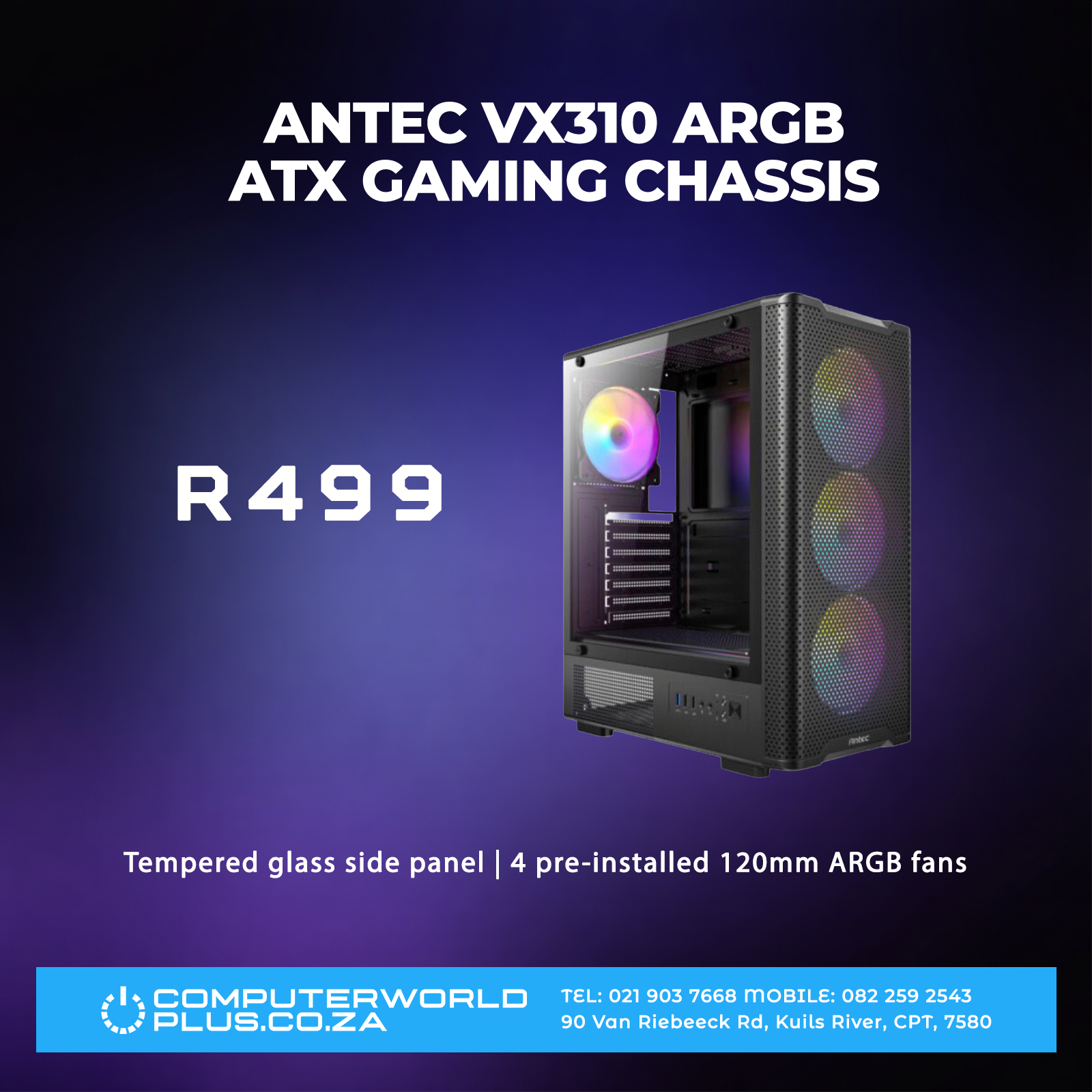 Antec VX310 ARGB ATX Gaming Chassis