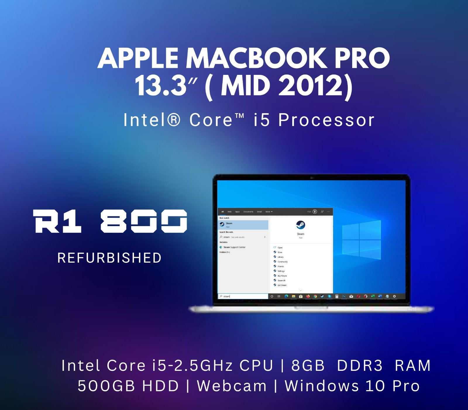 Apple Macbook Pro 13.3" (Mid 2012) (REFURBISHED) | Intel Core i5 Processor