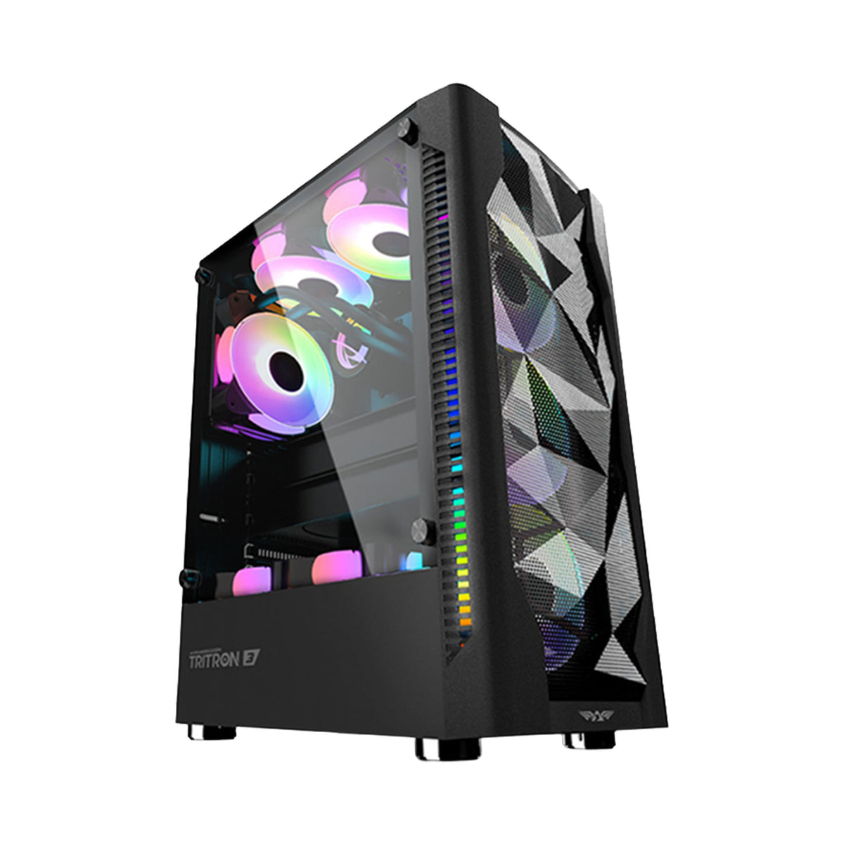 Armaggeddon Triton 3 ATX Gaming Case with 3xARGB Fans - Black
