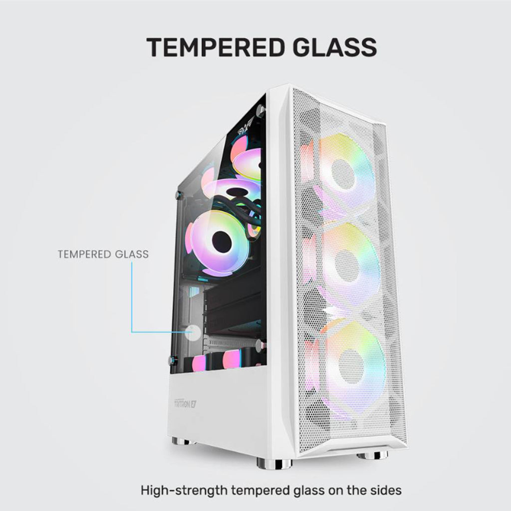 Armaggeddon Triton 3 ATX Gaming Case with 3xARGB Fans - Black
