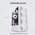 Armaggeddon Triton 3 ATX Gaming Case with 3xARGB Fans - Black