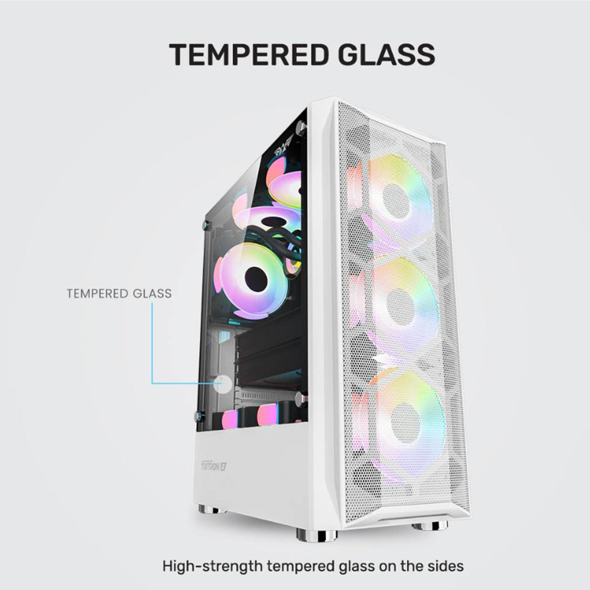 Armaggeddon Triton 3 ATX Gaming Case with 3xARGB Fans - Black