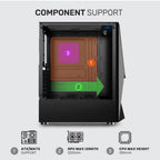 Armaggeddon Triton 3 ATX Gaming Case with 3xARGB Fans - Black