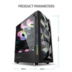 Armaggeddon Triton 3 ATX Gaming Case with 3xARGB Fans - Black