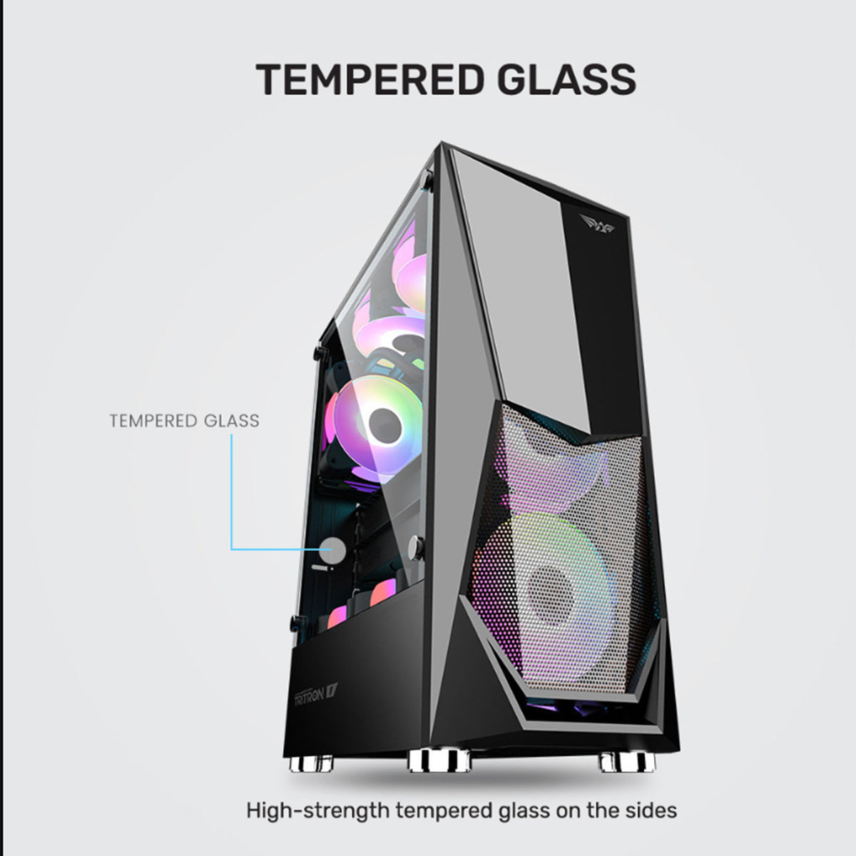 Armaggeddon Tritron 1 ATX Gaming Case | x3 ARGB Fans | BRAND NEW & SEALED