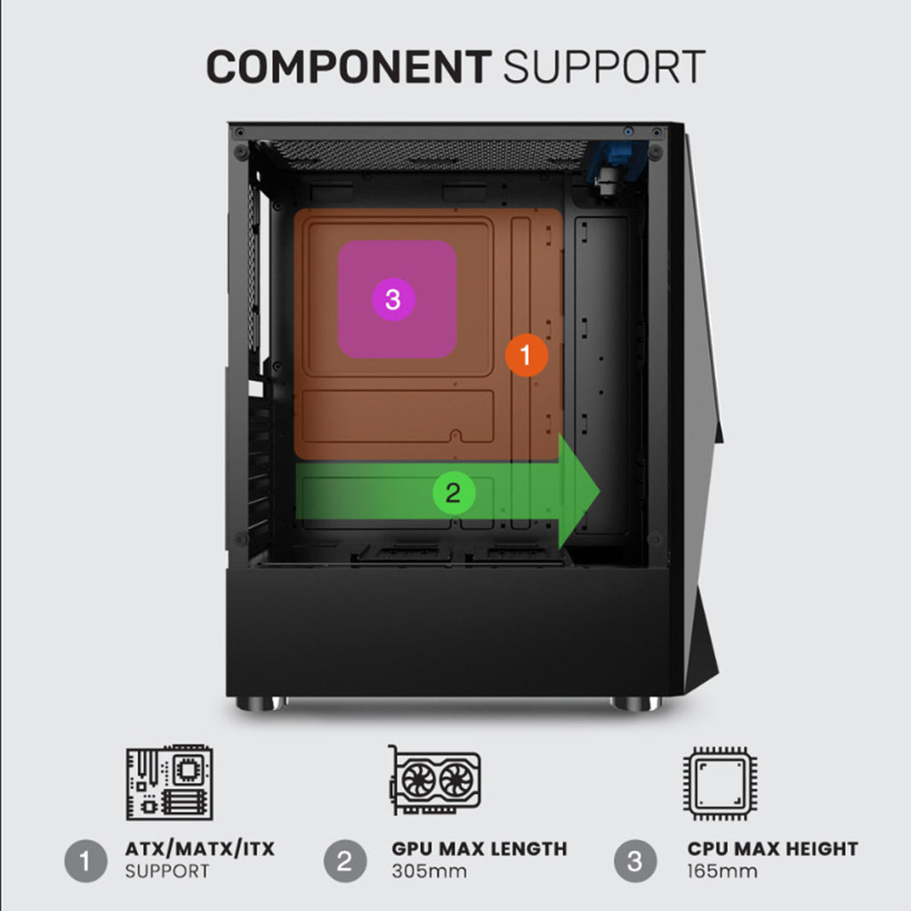 Armaggeddon Tritron 1 ATX Gaming Case | x3 ARGB Fans | BRAND NEW & SEALED