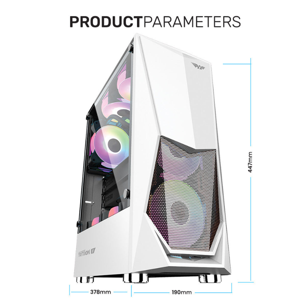 Armaggeddon Tritron 1 ATX Gaming Case | x3 ARGB Fans | BRAND NEW & SEALED