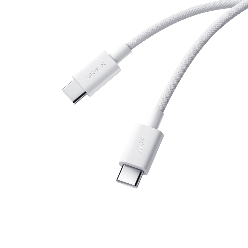 Xiaomi 3A Braided USB Type-C to USB Type-C Cable 1M – White (WHITE)