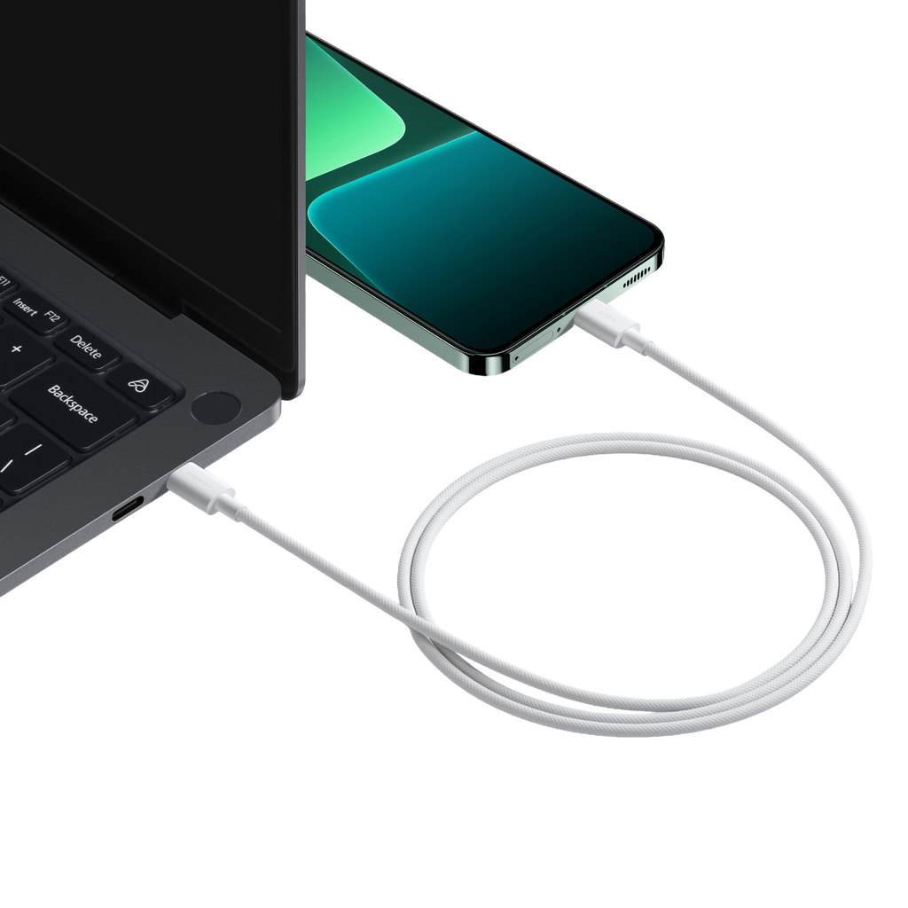 Xiaomi 3A Braided USB Type-C to USB Type-C Cable 1M – White (WHITE)