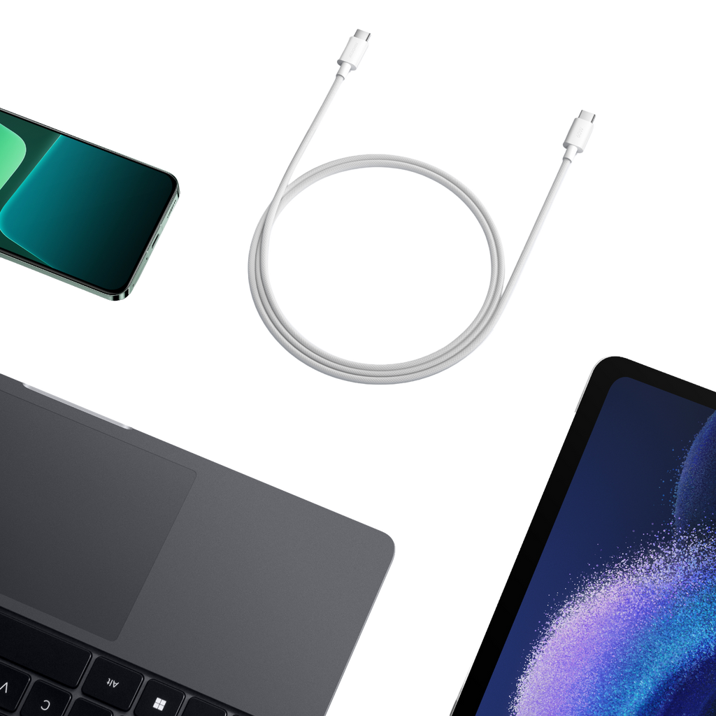Xiaomi 3A Braided USB Type-C to USB Type-C Cable 1M – White (WHITE)