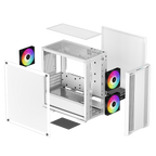 DeepCool CC360 White Micro-ATX Case With Mesh Front Panel, 3X 120mm Pre-Installed A-RGB Black Fans (NEW SEALED)