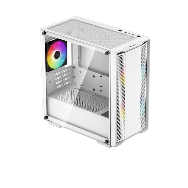 DeepCool CC360 White Micro-ATX Case With Mesh Front Panel, 3X 120mm Pre-Installed A-RGB Black Fans (NEW SEALED)