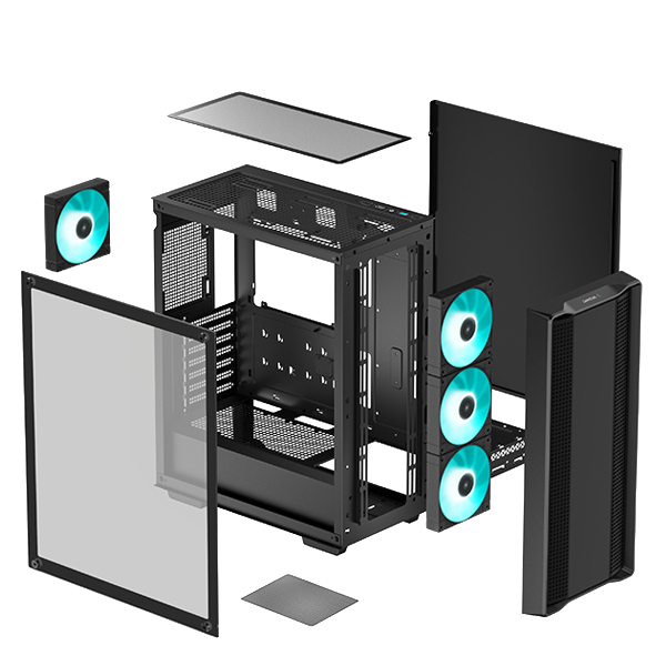 DeepCool CC560BK-V2 ATX Mid-Tower Case With 4X Pre-Installed 120mm LED Fans (NEW SEALED)