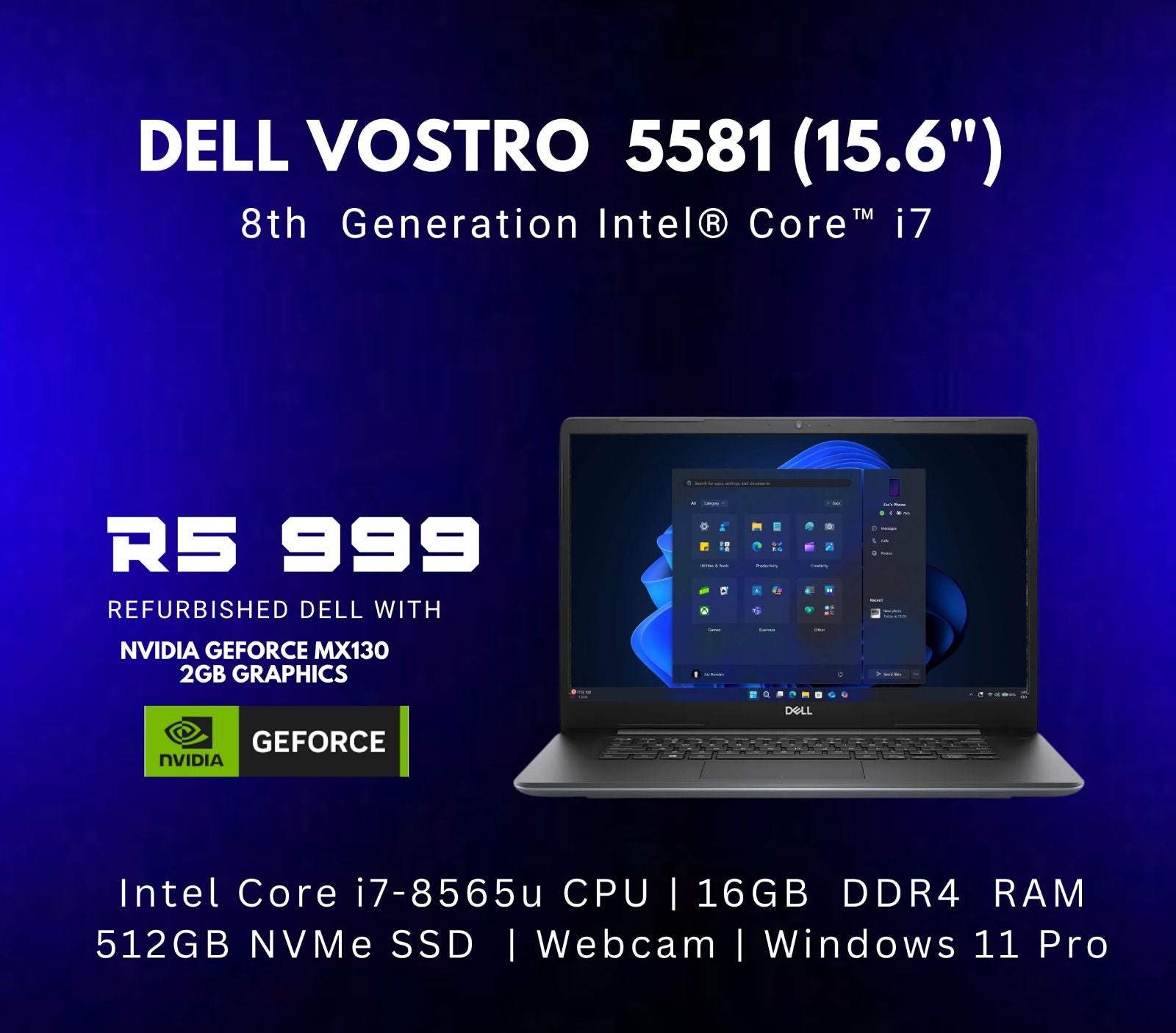 Dell Vostro 5581 (15.6") 8th Gen Intel Core i7 (REFURBISHED)