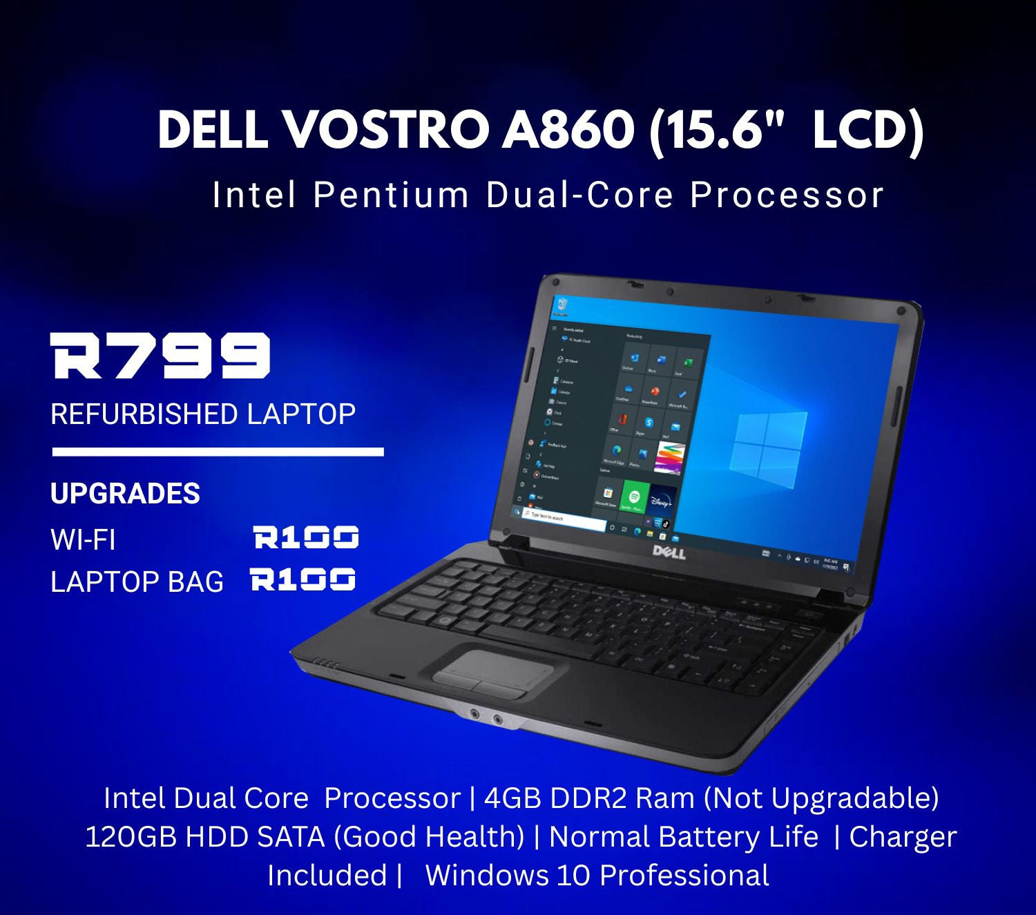 Dell Vostro A860 Laptop| Intel Premium Dual-Core Processor (REFURBISHED)