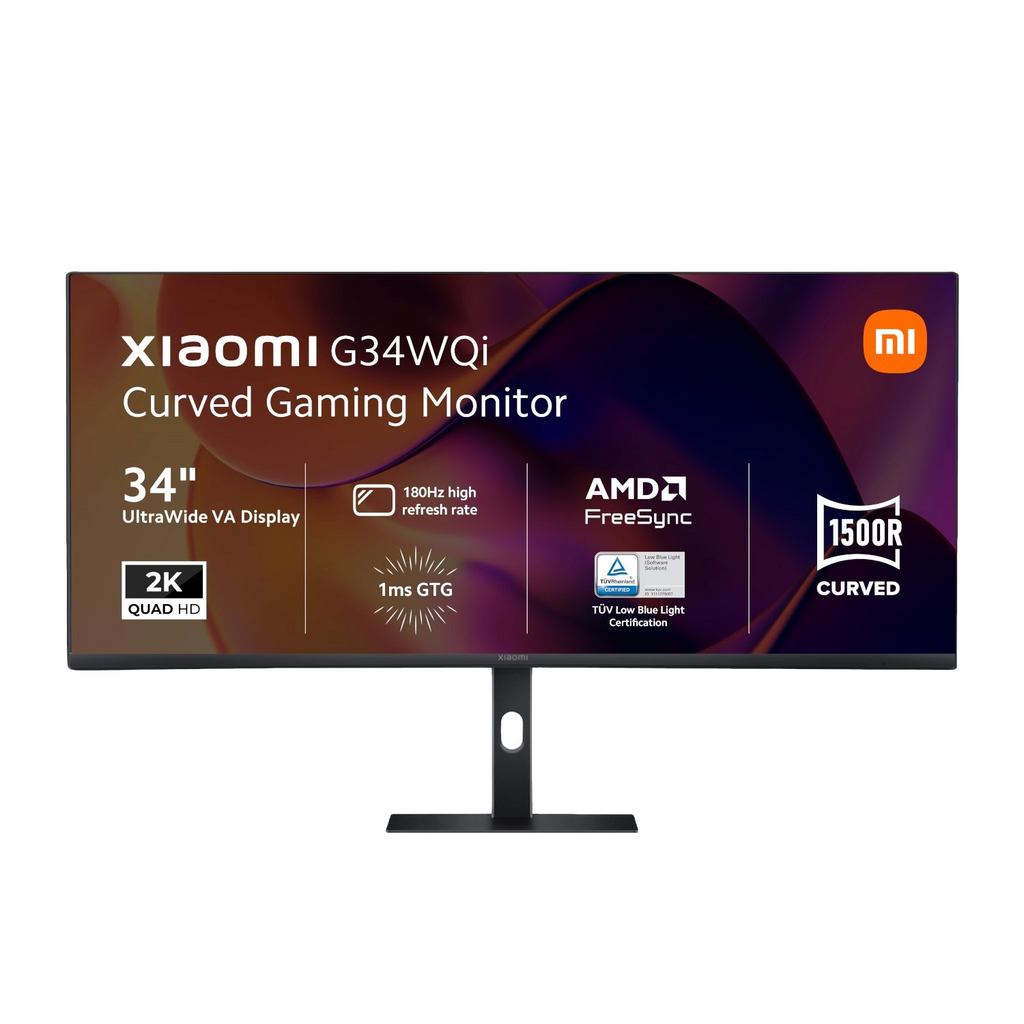Xiaomi G34WQi 34″ 1440p UltraWide VA Curved Gaming Monitor (180Hz, 1ms, 21:9, HDMI/DP, AMD FreeSync, & 1500R Curve) (NEW SEALED)