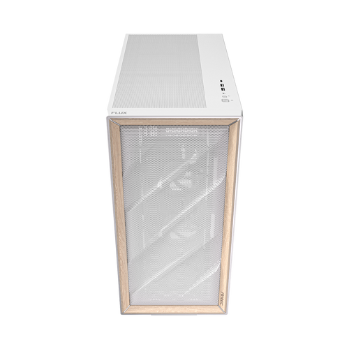Antec FLUX Mid-Tower E-ATX Gaming Chassis Wood Front Panel – White (NEW)