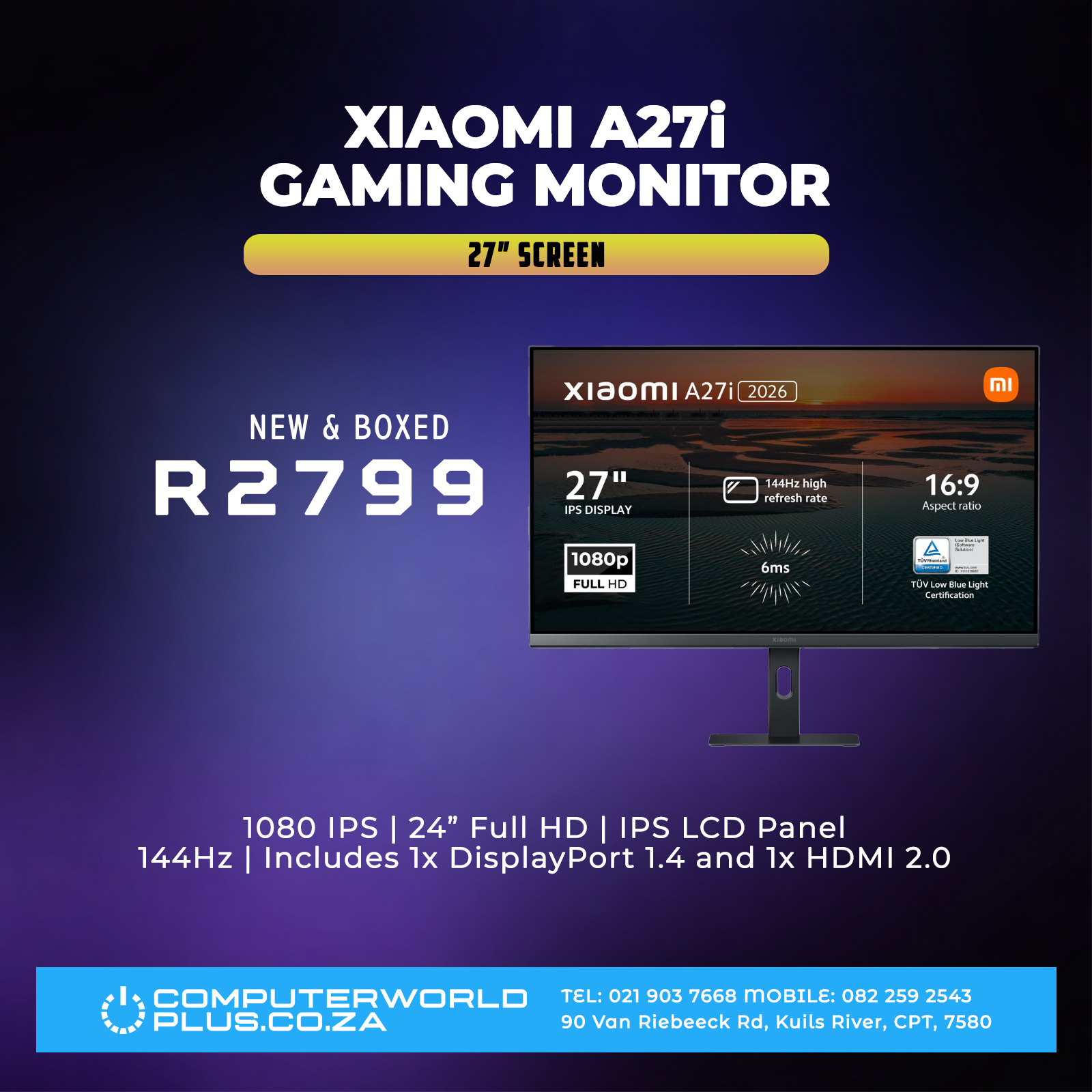Xiaomi A27i 27" Gaming Monitor | 1080 IPS | BRAND NEW & BOXED