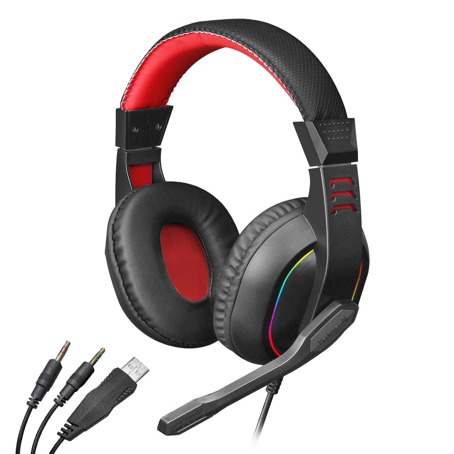 Redragon Over-Ear ARES Aux RGB Gaming Headset – Black (NEW SEALED)
