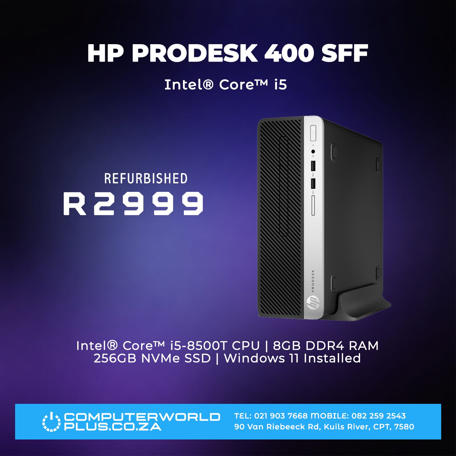 HP Prodesk 400 SFF | Intel Core i5 | REFURBISHED