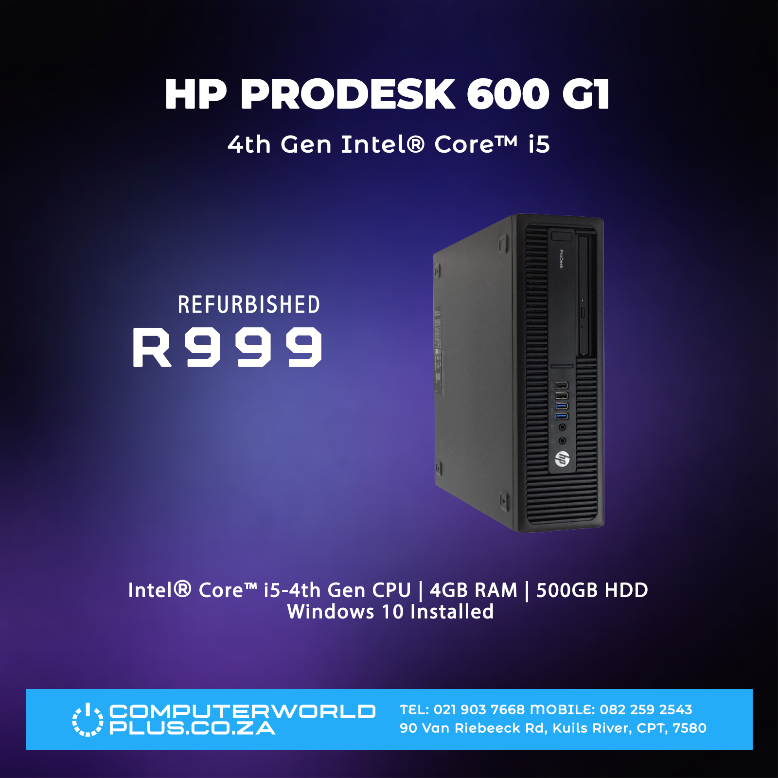 HP Prodesk 600 G1 PC | 4th Gen Core i5 | REFURBISHED