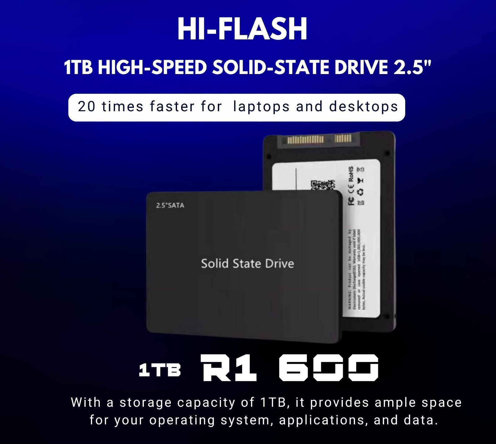 Hi-Flash 1TB High-Speed Solid-State-Drive 2.5"