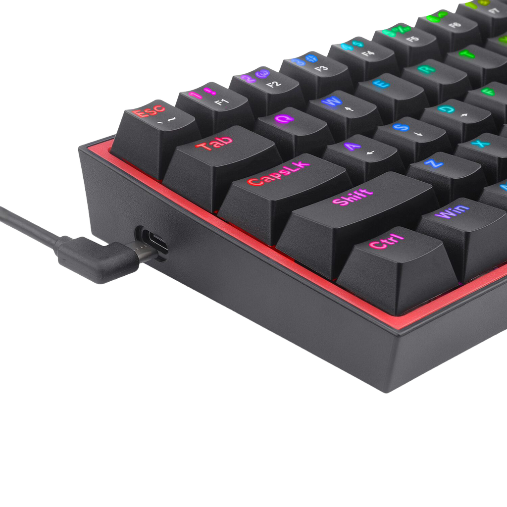 Redragon K617 FIZZ 60% Wired RGB Gaming Keyboard – Black (NEW SEALED)