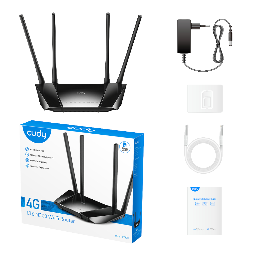 Cudy LT400 4G LTE N300 300Mbps Wi-Fi Router (NEW SEALED)