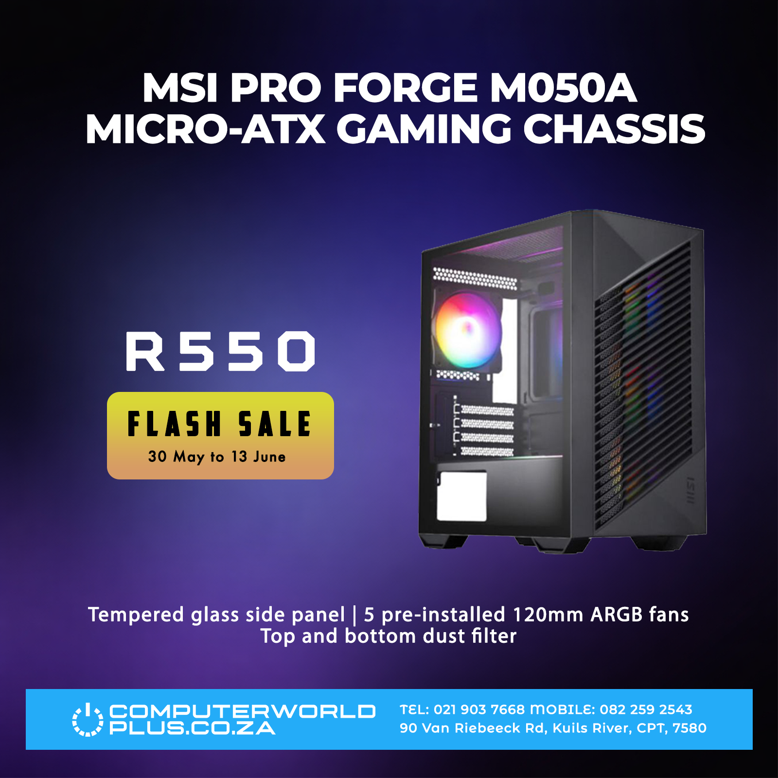 MSI Pro Forge M050A Micro-ATX Gaming Chassis | FLASH SALE