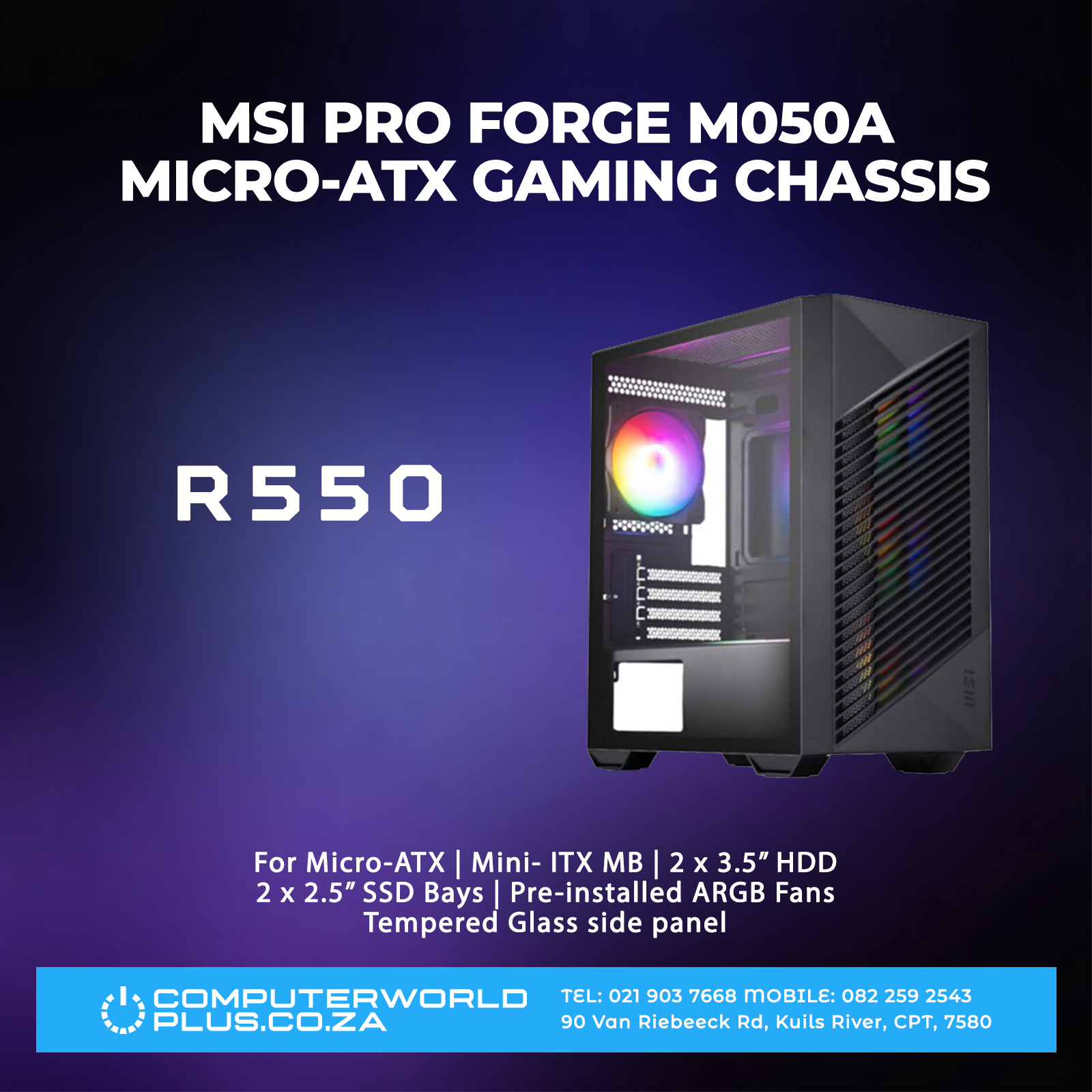 MSI Pro Forge M050A Micro-ATX Gaming Chassis | BRAND NEW