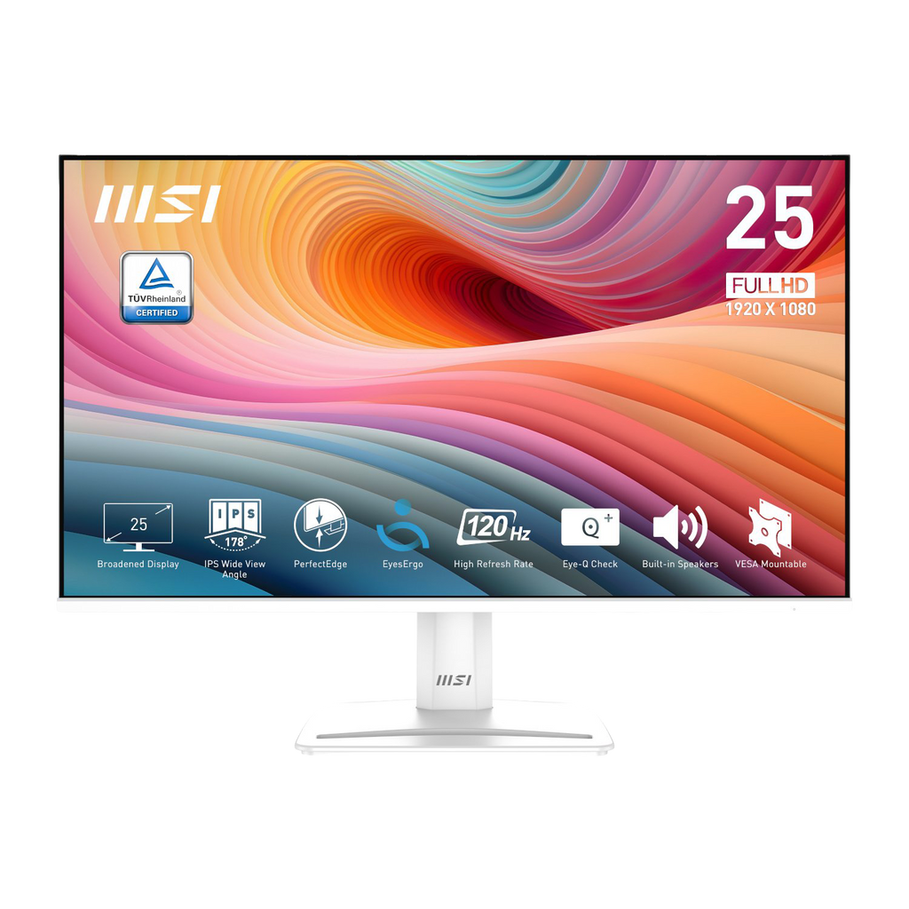 MSI PerfectEdge PRO MP251W E2 24.5″ FHD IPS Office Monitor – White (NEW SEALED)