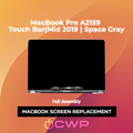 MacBook Pro A2159 Touch Bar(Mid 2019 ) Space Gray Replacement Screen