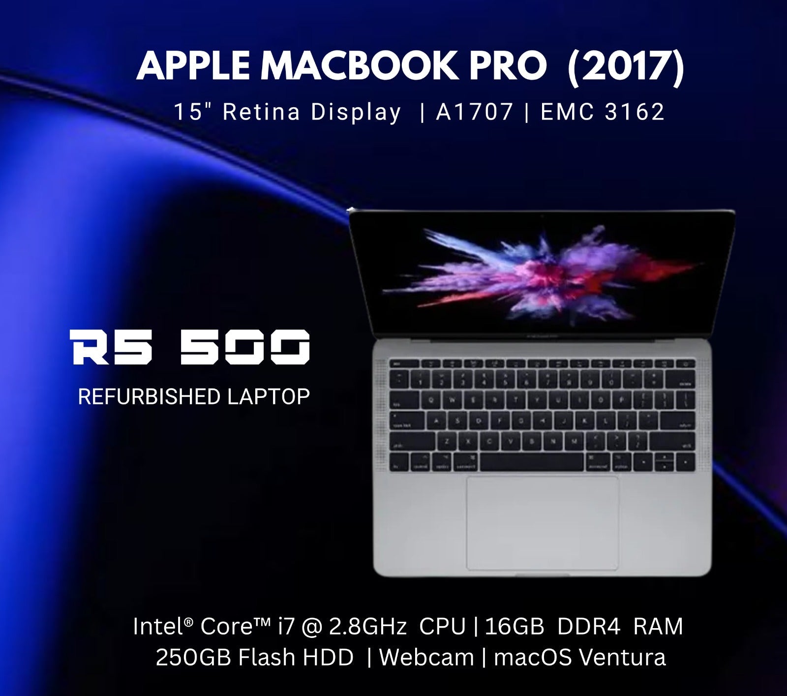 Apple Macbook Pro 2017 | 15" Retina Display | A1707 | EMC 3162 (REFURBISHED)