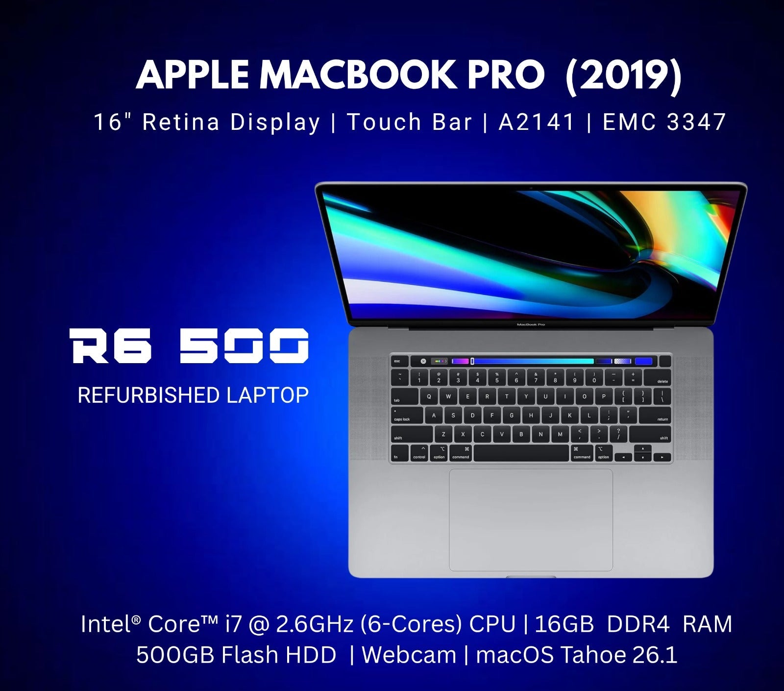 Apple Macbook Pro 2019 | 16" Retina Display | Touch Bar | A2141 | EMC 3347 (REFURBISHED)