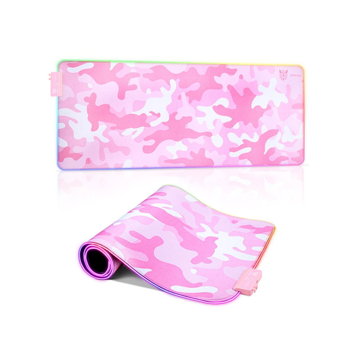 Onikuma Gaming Mousepad Pink Camouflage with Lighting
