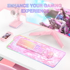 Onikuma Gaming Mousepad Pink Camouflage with Lighting