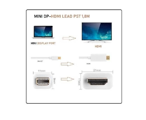 Onten Mini DP to HDMI Cable | 1.8M