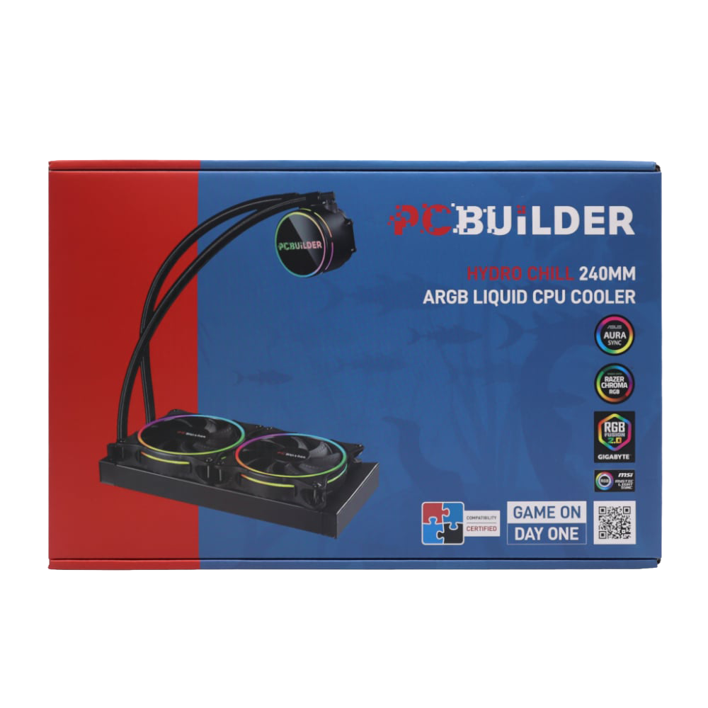 PCBuilder Hydro Chill 240MM AIO Liquid CPU Cooler ARGB (NEW SEALED)