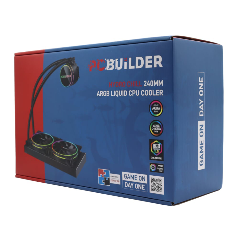 PCBuilder Hydro Chill 240MM AIO Liquid CPU Cooler ARGB (NEW SEALED)