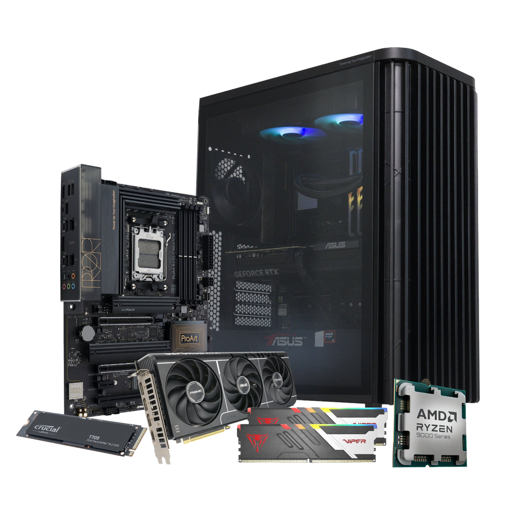 PCBuilder Ryzen 9 9900X CONTENT CREATOR/ 3D RENDERING/ VIDEO EDITING/ GRAPHIC DESIGN PC (NEW SEALED)