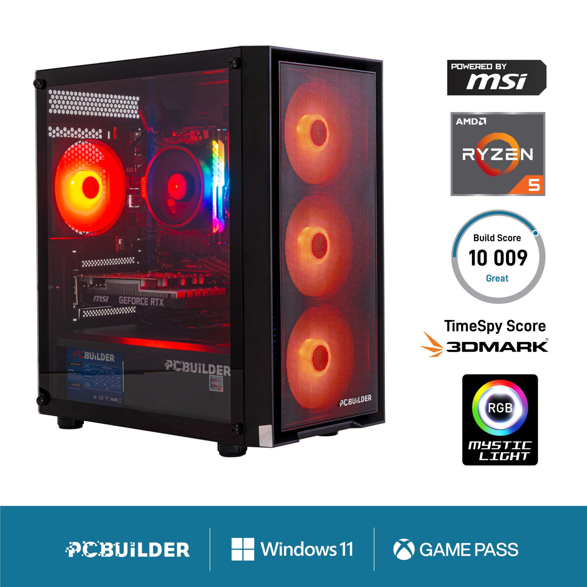 PCBuilder Ryzen 5 8400F PHANTOM Windows 11 Gaming PC (NEW SEALED)