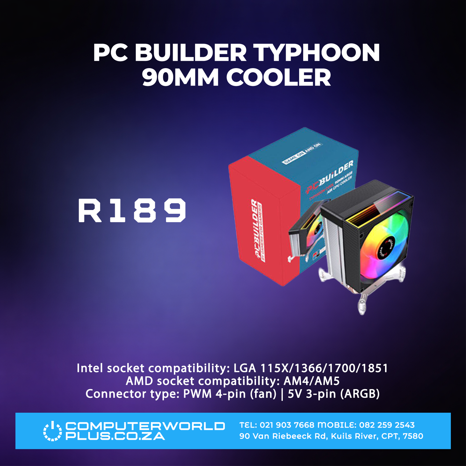 PCBuilder 90mm Air CPU Cooler